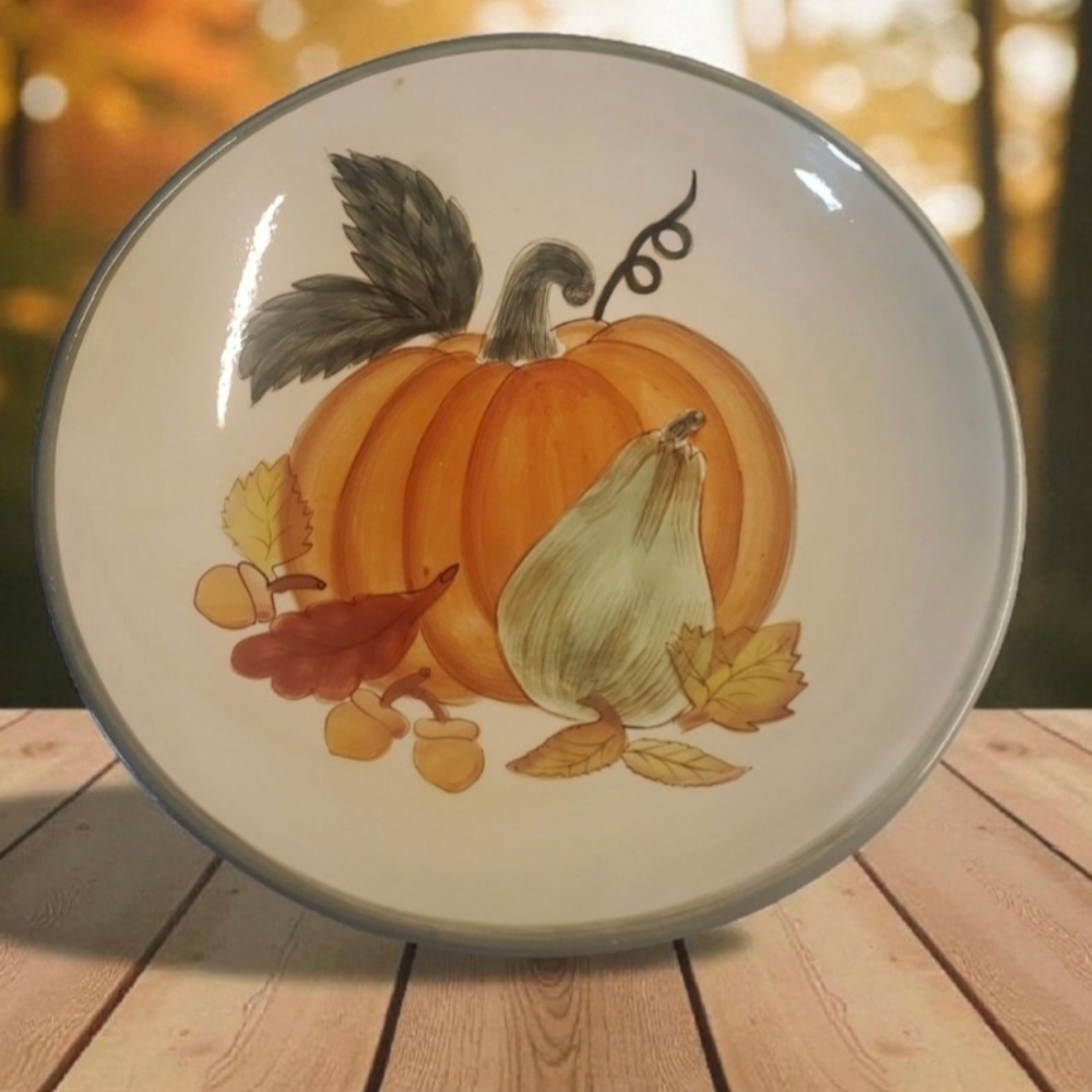 Genuine Sonoma Pumpkin Thanksgiving Fall Round Plate